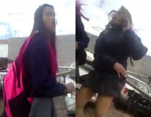 La esperaban para golpear